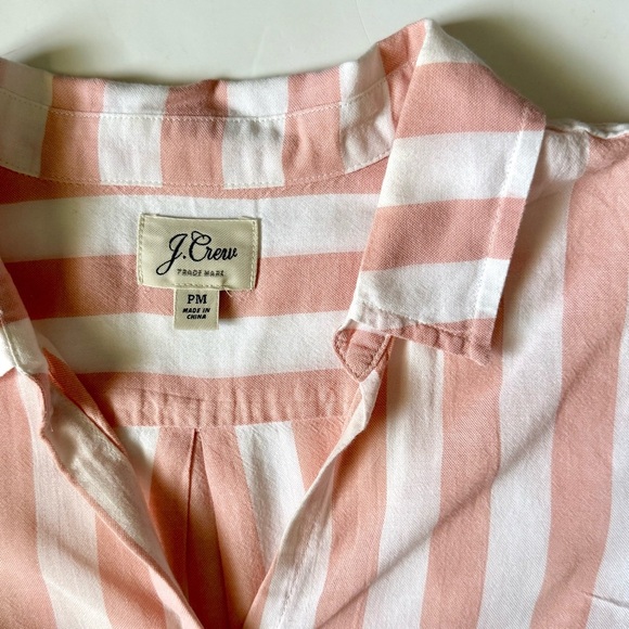 J.Crew Striped Cotton Boxy Button-Down Shirt Pink White MP - Picture 8 of 9